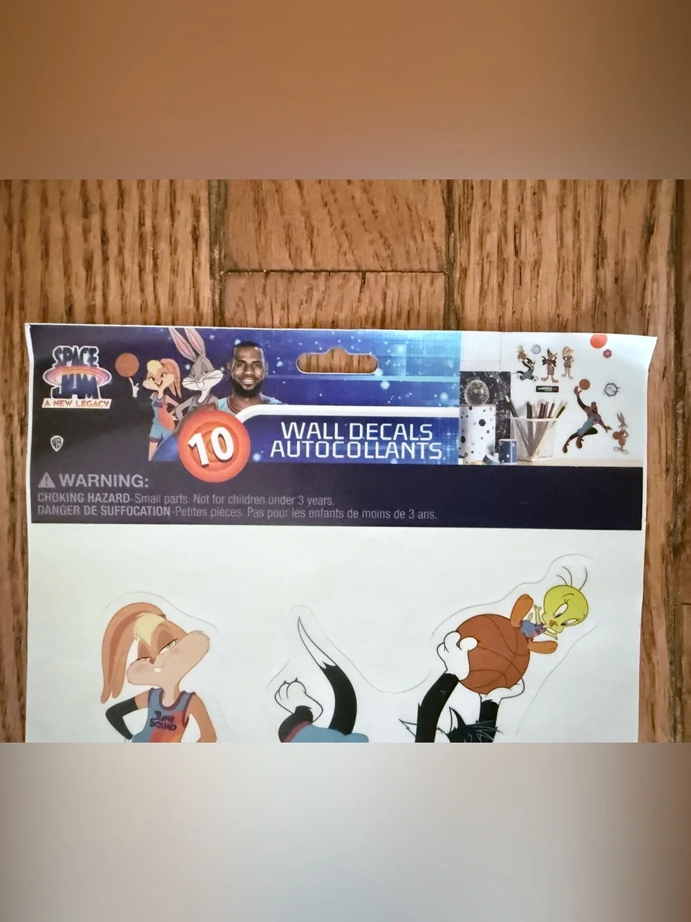 Lot of 10 Space Jam Peel & Stick Wall Decals - 100 Total